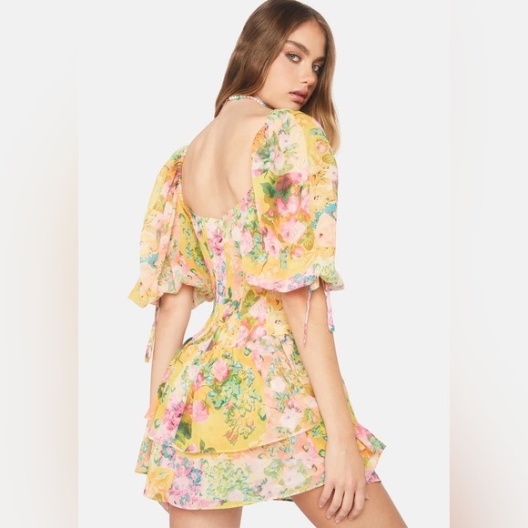 For Love And Lemons Floral Mini Dress - Picture 4 of 6